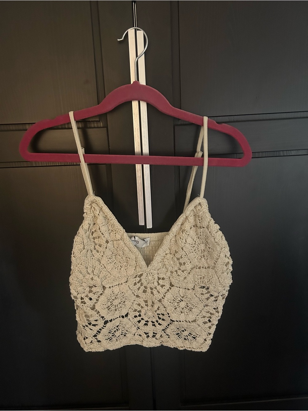 Mango Crochet Lace Camisole - Cream